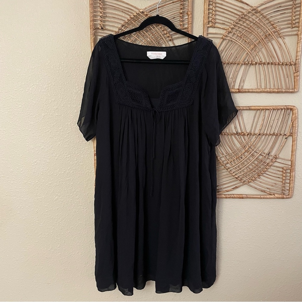 SEE BY CHLOE Dress Black 100% Silk Dress Floral Boho B15 No size tag - *see msr